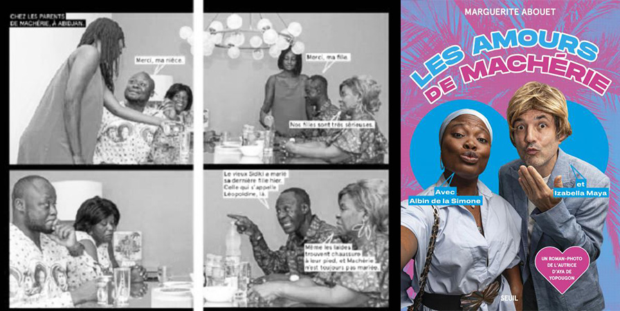 Présentation du roman-photo Les Amours de Machérie écrit par Marguerite Abouet.
